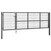 vidaXL Tuinpoort met palen staal 350x100 cm antraciet