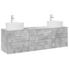 vidaXL Badkamerkastenset 3 st Betongrijs 161 x 44,5 x 76 cm