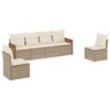 vidaXL 6-delige Loungeset met kussens poly rattan beige