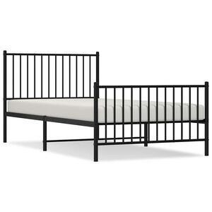 vidaXL Bedframe met hoofd- en voeteneinde metaal zwart 100x200 cm