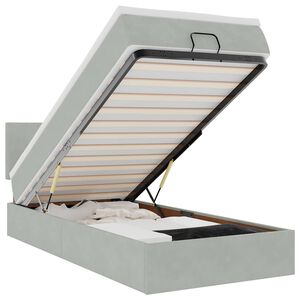 vidaXL Ottoman bed met matras en LED's 80x200cm fluweel lichtgrijs