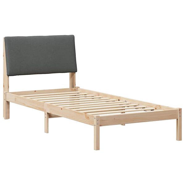 vidaXL Bedframe Bruin en donkergrijs 90 x 200 cm Massief grenenhout
