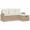 vidaXL Tuin Sofa Set 4 st Beige poly rattan