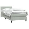 vidaXL Boxspring met matras fluweel lichtgrijs 80x220 cm