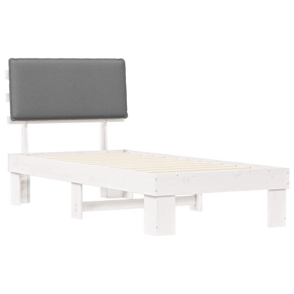 vidaXL Bedframe met Gevoerd Hoofdgedeelte Lichtgrijs 90 x 200 cm