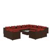 vidaXL 13-delige Loungeset met kussens poly rattan bruin