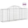 vidaXL Schanskorven 40 st gewelfd 200x30x80/100 cm ijzer