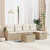 vidaXL Tuin Sofa Set met kussen met opslag 6 pcs Beige Poly riet