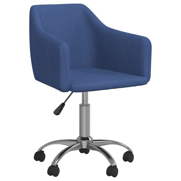 vidaXL Eetkamerstoelen draaibaar 6 st stof blauw