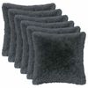 vidaXL Kussensloop 6 pcs HEERLEN Antracietkleurig 40 x 40 cm PV Fleece