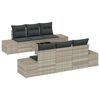 vidaXL Tuin Sofa Set met kussen 7 pcs Lichtgrijs poly rattan
