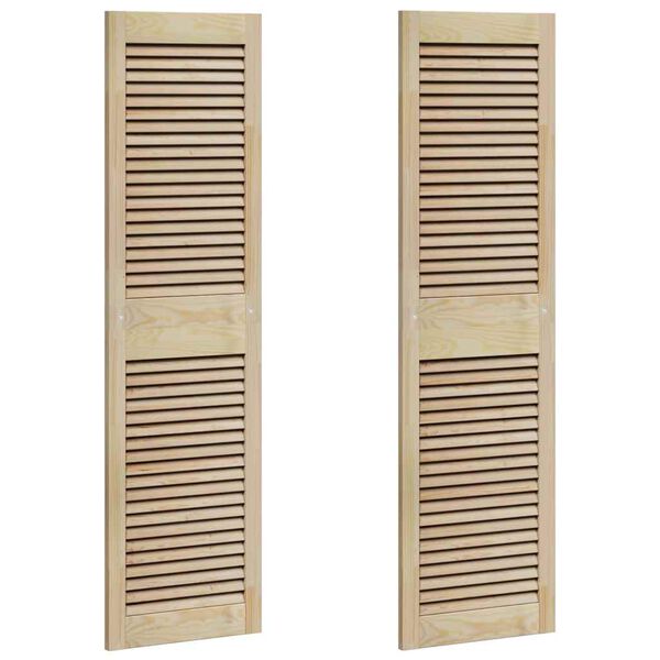 vidaXL Kastdeur 2 pcs Naturel 140,5 x 2,1 x 39,5 cm Massief grenenhout