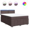 vidaXL Boxspring met matras stof donkerbruin 140x200 cm