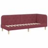 vidaXL Hoekbedframe Wijnrood 80 x 200 cm Stof