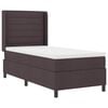 vidaXL LED Box Spring Bed met matras Donkerbruin 90 x 190 cm Stof