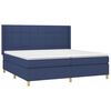 vidaXL Boxspring met matras stof blauw 200x200 cm