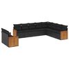 vidaXL 10-delige Loungeset met kussens poly rattan zwart