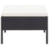 vidaXL 3-delige Loungeset met kussens poly rattan zwart