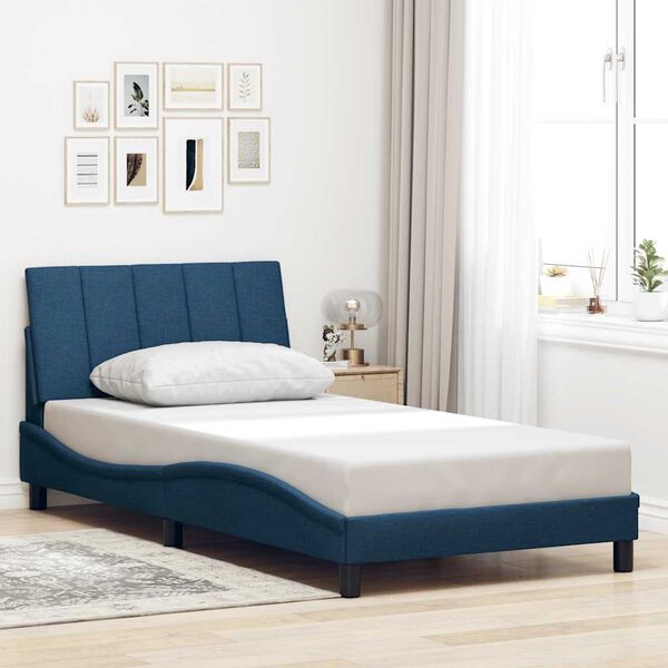 vidaXL Bedframe zonder matras "Hanko" 100x200 cm stof blauw
