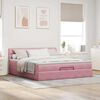 vidaXL Ottoman bed met matras 200x200 cm fluweel roze