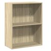 vidaXL Boekenkast 2 schappen 60x30x76,5 cm bewerkt hout sonoma eiken