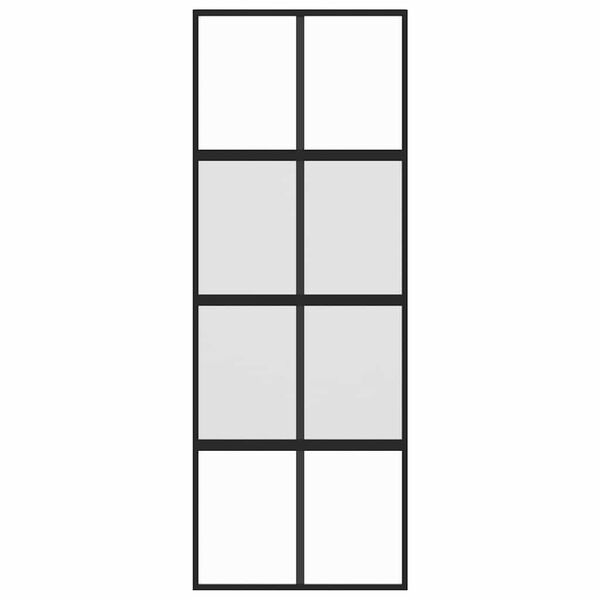 vidaXL Schuifdeur 76x205 cm gehard glas en aluminium zwart