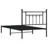 vidaXL Bedframe met hoofdbord metaal zwart 100x190 cm