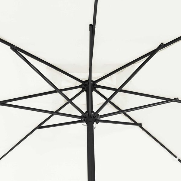 vidaXL Tuinparasol Wit en zwart 295 x 295 x 245 cm Polyester en staal