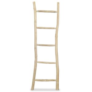 vidaXL Handdoekenladder met 5 sporten 45x150 cm teakhout