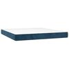 vidaXL Boxspring met matras en LED fluweel donkerblauw 160x200 cm