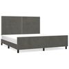 vidaXL Bedframe met hoofdeinde fluweel donkergrijs 180x200 cm