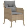 vidaXL 3-delige Tuinset met kussens poly rattan beige