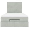 vidaXL Ottoman bed met matrassen en LED's 120x190cm fluweel lichtgrijs