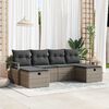 vidaXL Tuin Sofa Set met kussen met opslag 6 pcs Grijs Poly riet