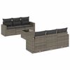vidaXL 7-delige Loungeset met kussens poly rattan grijs