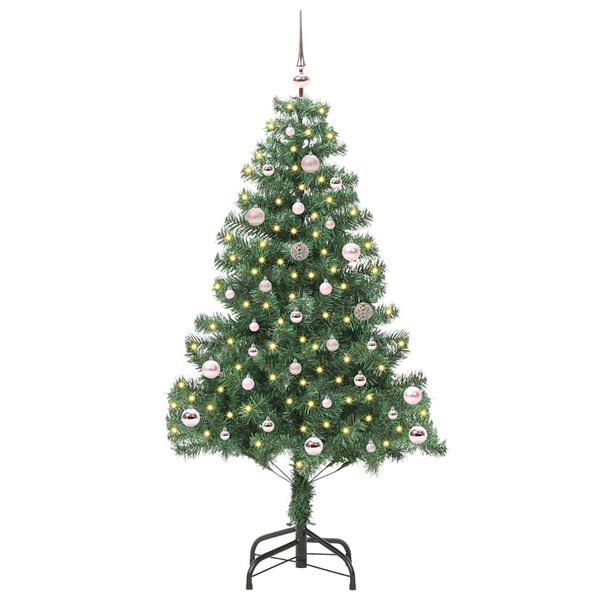vidaXL Kerstboom met 150 LED met standaard Groen 150 cm PVC