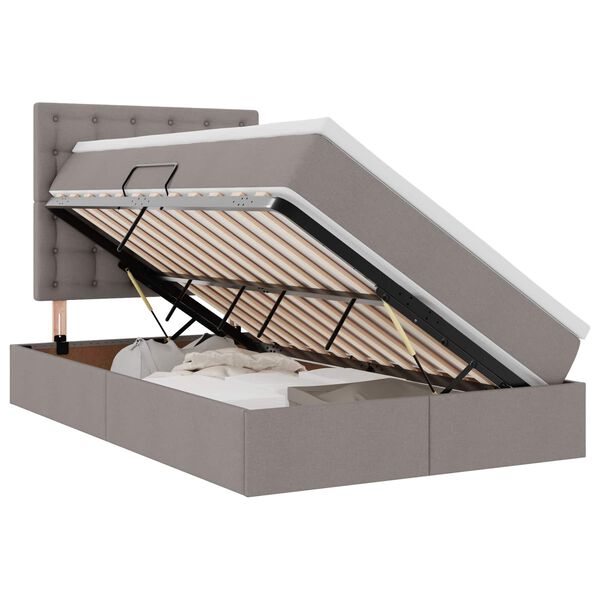 vidaXL Opslag bed met matras met opslag Taupe 120 x 200 cm Nep Leer