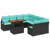 vidaXL Tuinbankenset 9 st 8-Aantal zitplaatsen Zwart en Teal