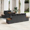 vidaXL Tuin Sofa Set met opslag 6 pcs Zwart Poly riet