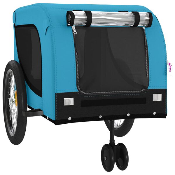 vidaXL Hondenfietstrailer oxford stof en ijzer blauw en zwart