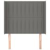 vidaXL Hoofdbord met randen 93x16x118/128 cm stof donkergrijs