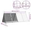 vidaXL Konijnenhok 201,5x80,5x71 cm gegalvaniseerd staal antraciet