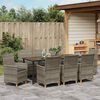 vidaXL Tuin Eetset 9 pcs Grijs poly rattan