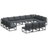 vidaXL Tuinbankenset met kussen 13 pcs Zwart Aluminium