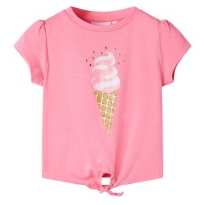 Kindershirt 92 fluorescerend felroze