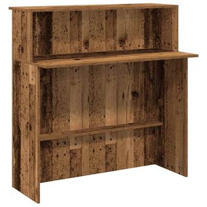 vidaXL Receptiebalie 100x50x103,5 cm bewerkt hout oud houtkleurig