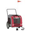 vidaXL Hondenfietstrailer oxford stof en ijzer rood en grijs