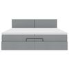vidaXL Ottoman bed met matras 200x200 cm stof lichtgrijs