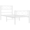 vidaXL Bedframe met hoofd- en voeteneinde metaal wit 80x200 cm