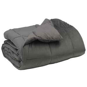 vidaXL Winter Dekbed Gekwilt Lichtgrijs 135 x 200 cm Microfiber